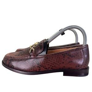 Joie Laila Loafer Cognac Snake Print Leather Slip-On Women’s Size 6.5M US